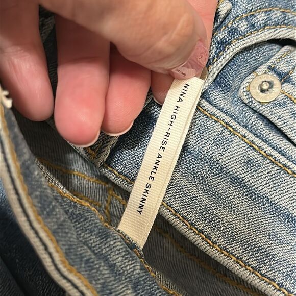 NWT Rag & Bone Nina High Rise Ankle Skinny Distressed Blue Jeans size 25 (Aspen) - Picture 12 of 12